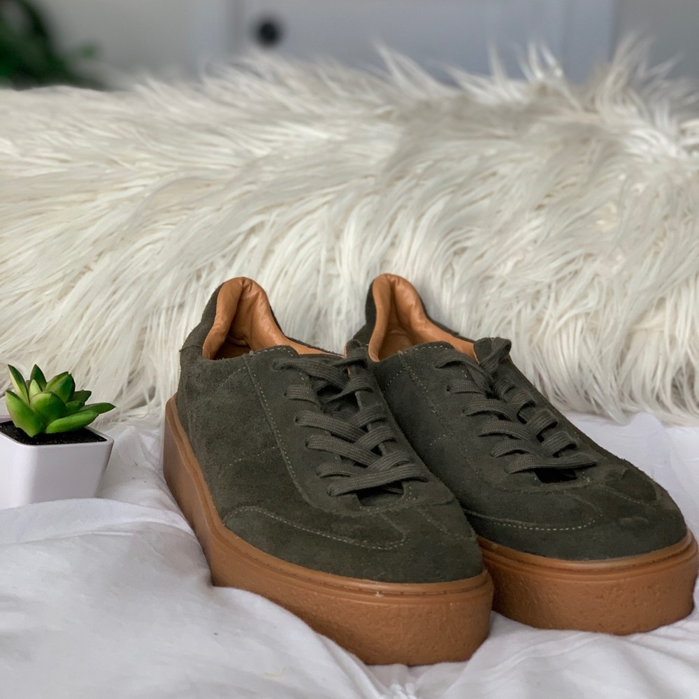 Olive Green Zara Chunky Sole Sneakers